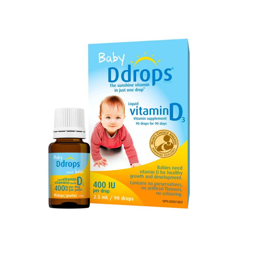 Ddrops®400 IU 90 滴 - 婴儿每日维生素 D3 滴补充剂